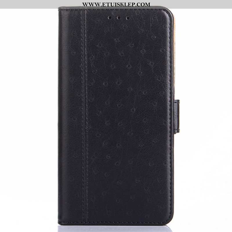 Etui Folio do Poco M4 Pro 5G Tekstura Skóry Strusia